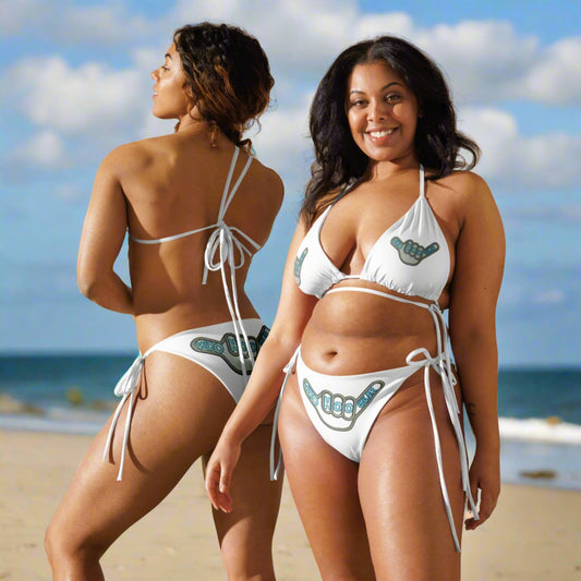 All-over print recycled string bikini